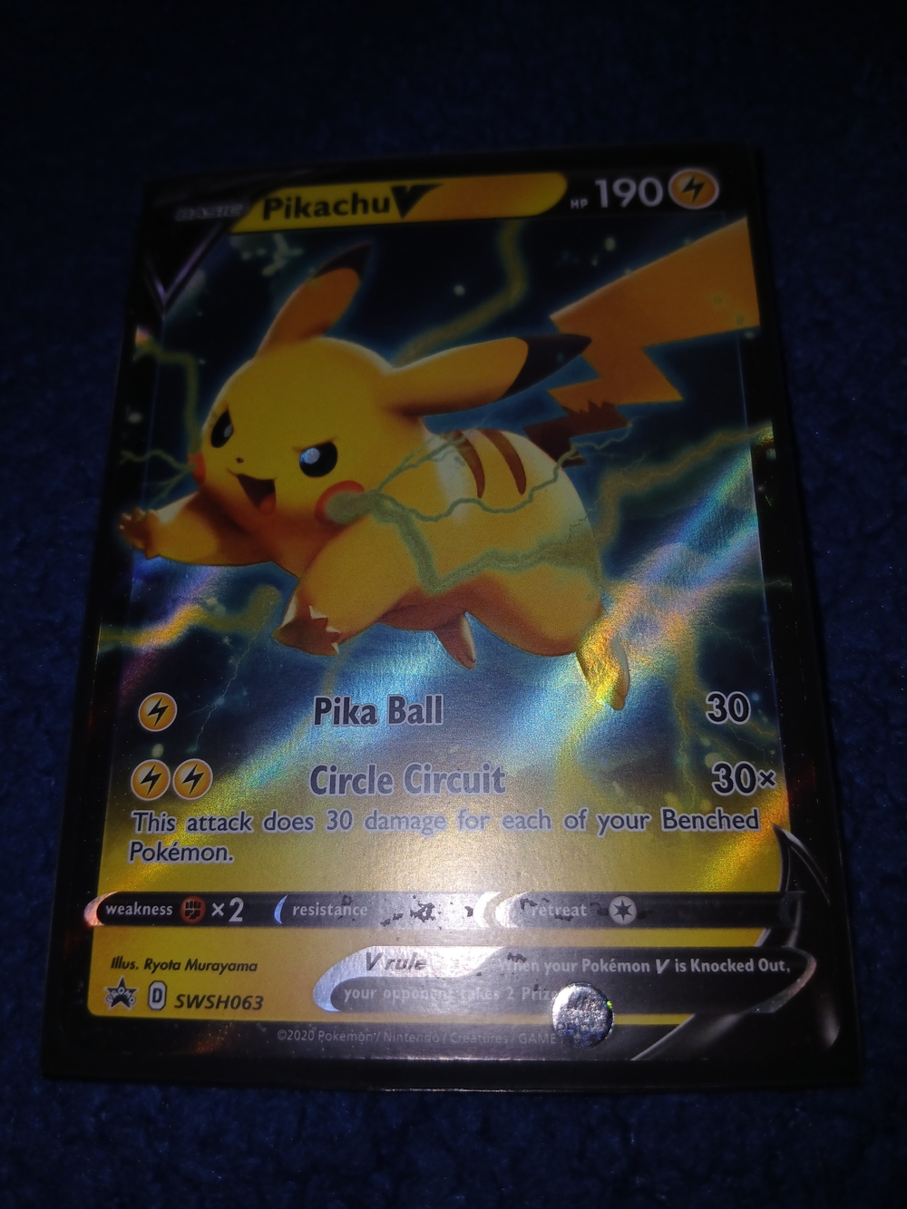 Pikachu V Holo Trading Card - Yellow